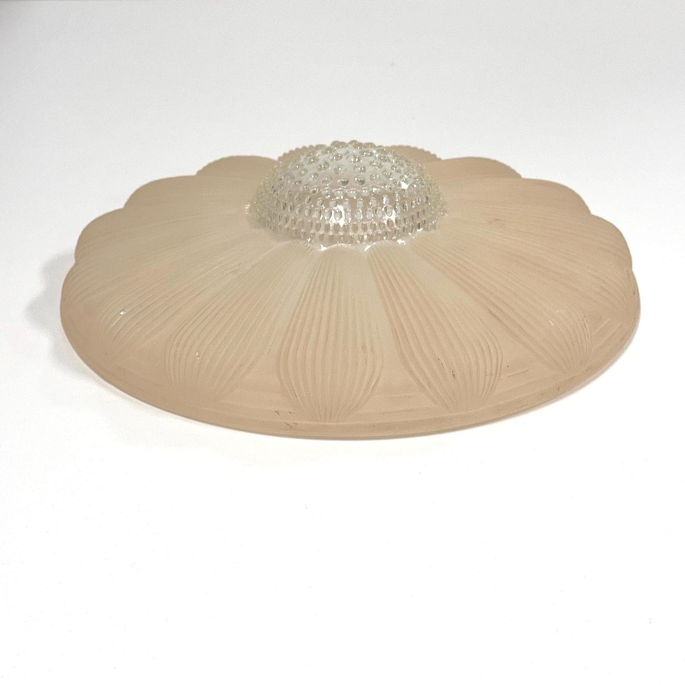 Vintage pink art deco sunflower glass light cover